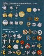 fire and EMS badge center seals, Maltese cross, firetruck, snorkels, chief, cross, rhodium, nickel, gold plate