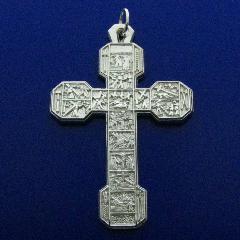 14 STATIONS OF THE CROSS PENDANT IN 14K STERLING SILVER, VIA CRUCES, VIA DOLOROSA
