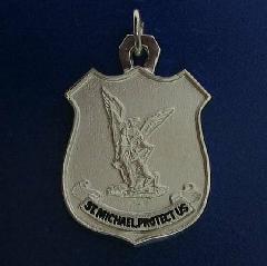 EXCLUSIVE DESIGN ST. MICHAEL PENDANT IN STERLING SILVER WITH FROSTED FINISH