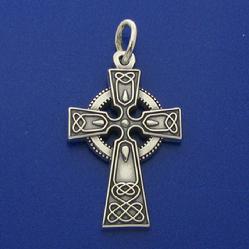 oxidized sterling silver Celtic Cross pendant
