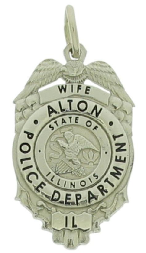 Alton, Illinois IL police officer badge pendant in 10k gold