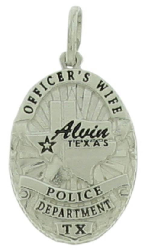 Custom Alvin Police Officer badge pendant
