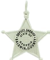Baldwin County GA Georgia Sheriff's Deputy custom 5-point star badge pendant