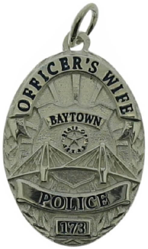 Custom Baytown Police Officer badge pendant