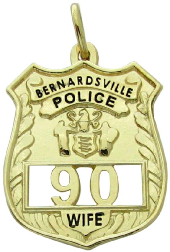 Bernardsville, New Jersey NJ police officer badge pendant in 14k gold