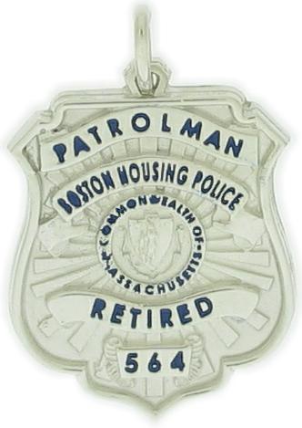 Boston Housing Authority Police badge pendant in sterling silver.