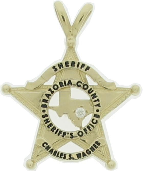 Custom Brazoria County Sheriff badge pendant