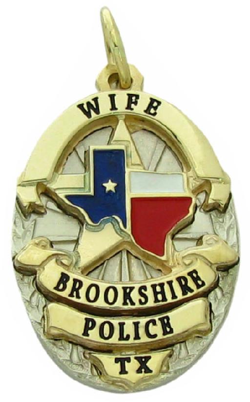 Custom Brookshire Police Officer badge pendant