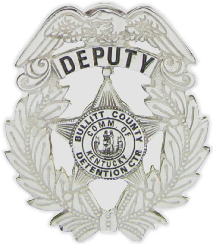 Custom Bullitt County, KY Sheriff's Deputy hat badge in sterling silver
