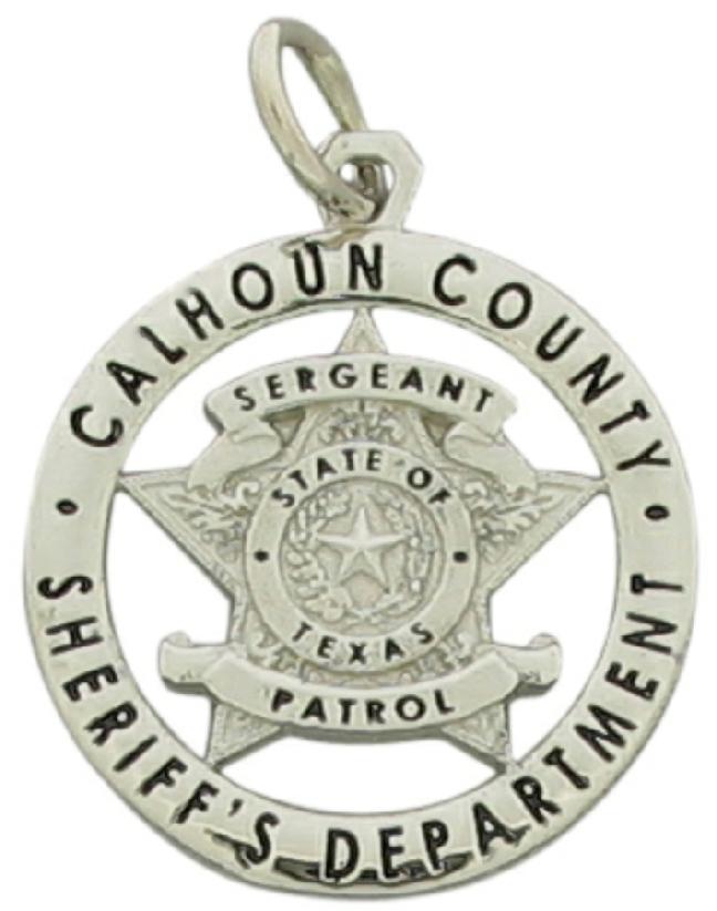 Custom Calhoun County Sheriff Sergeant badge pendant
