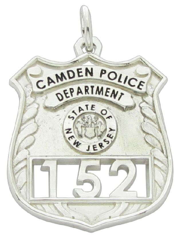 Camden, New Jersey NJ Police Officer badge pendant in sterling silver