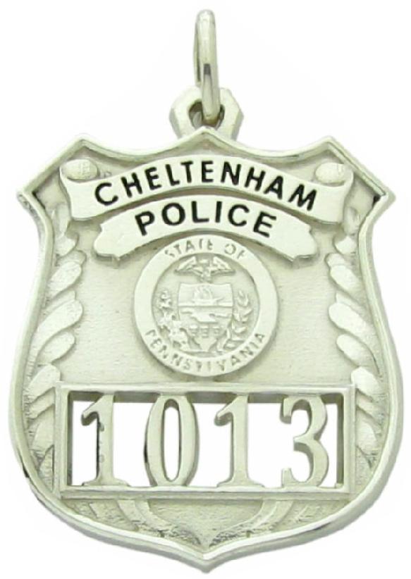 Custom Cheltenham Police Officer badge pendant