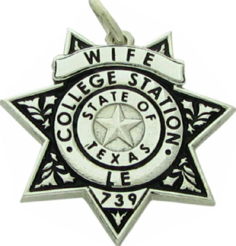 Custom College Station Police Officer badge pendant