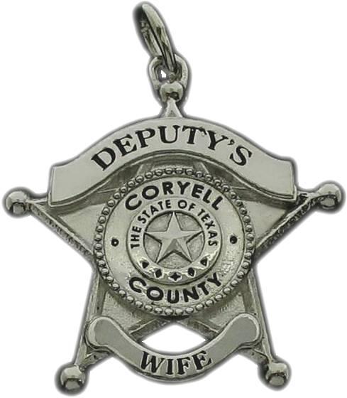 Coryell County, Texas TX Sheriff's Deputy custom badge pendant in sterling silver