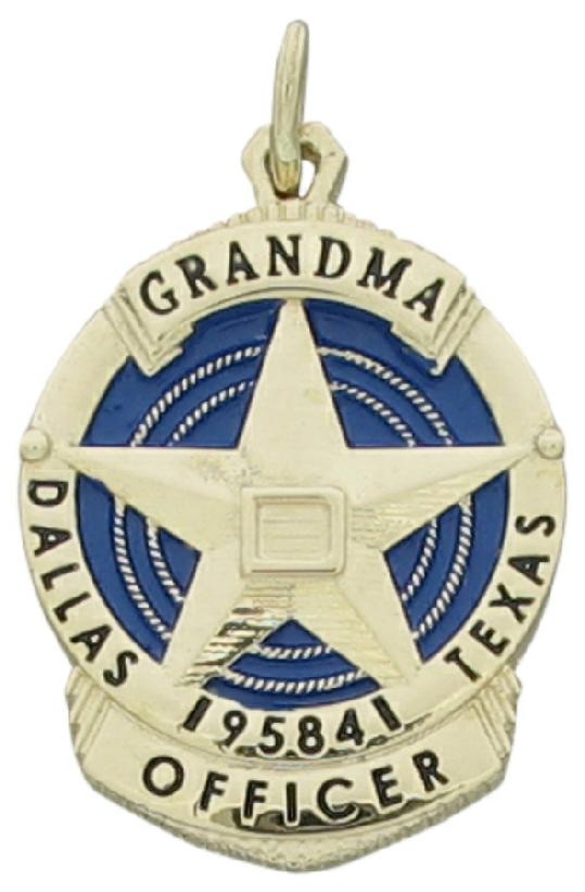 Custom Dallas Police Officer badge pendant