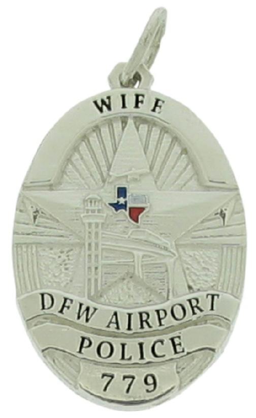 Custom DFW Airport Police Officer badge pendant