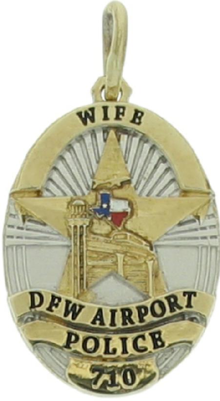 Custom DFW Airport Police Officer badge pendant