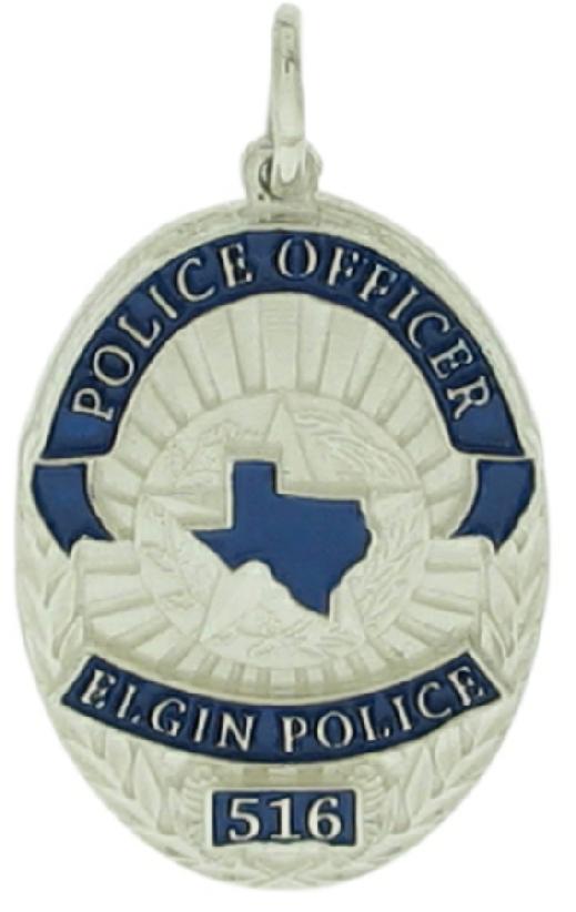 Custom Elgin Police Officer badge pendant
