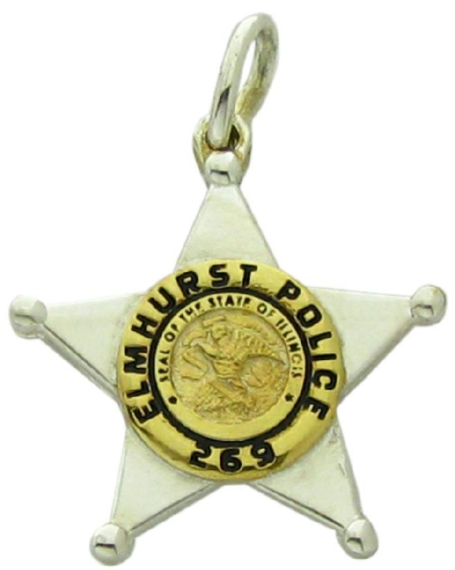 Elmhurst, Illinois IL Police badge pendant