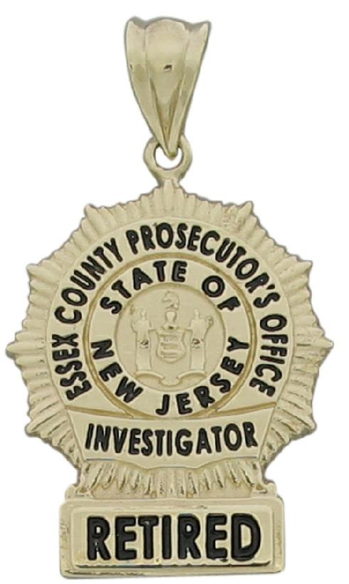 Essex County Prosecutor Investigator badge pendant