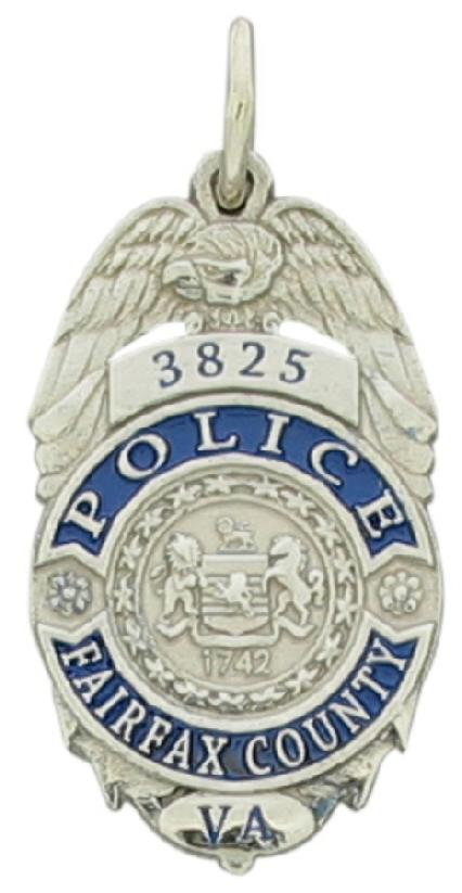 Custom Fairfax County Police Officer badge pendant