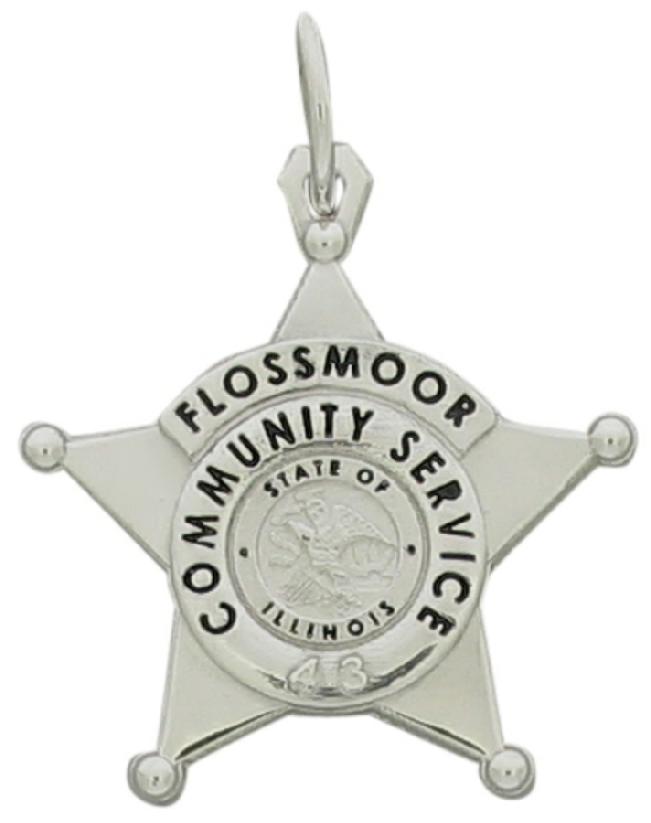 Flossmoor, IL Community Service badge pendant