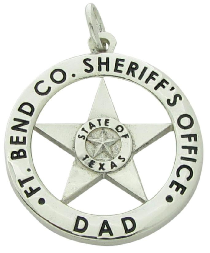 Custom Fort Bend County Sheriff Deputy badge pendant