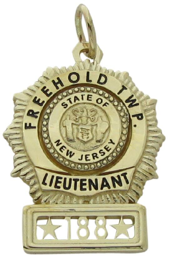 Freehold, NJ Police Lieutenant badge pendant