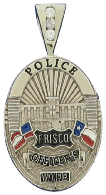 Custom Frisco Police Officer badge pendant