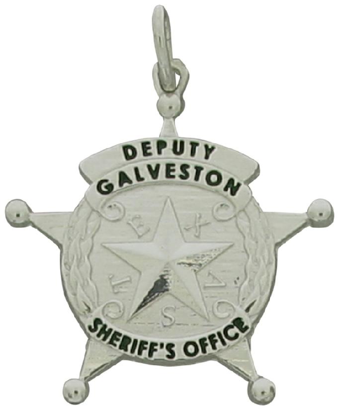 Custom Galveston County Sheriff Deputy badge pendant