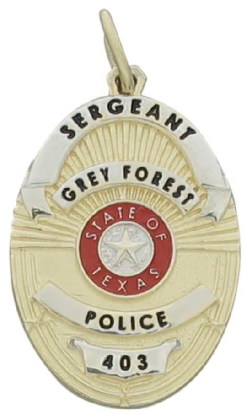 Custom Grey Forest Police Sergeant badge pendant