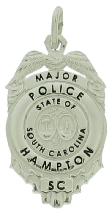 Custom Hampton Police Major badge pendant