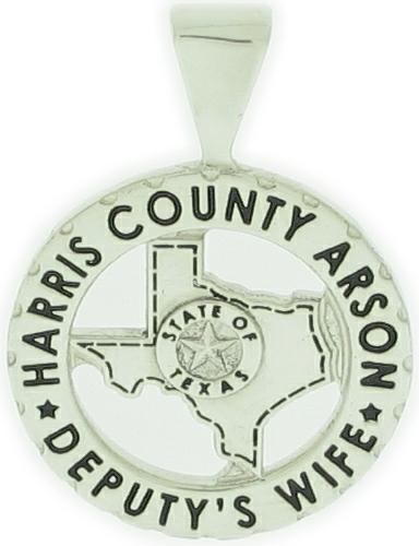 Harris County TX Fire Marshall badge pendant sterling silver