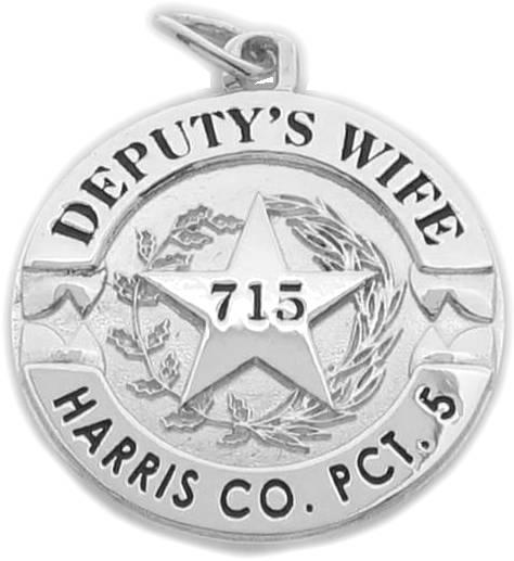 Harris County, Texas TX Constable Precinct 5 Deputy custom badge charm pendant in sterling silver