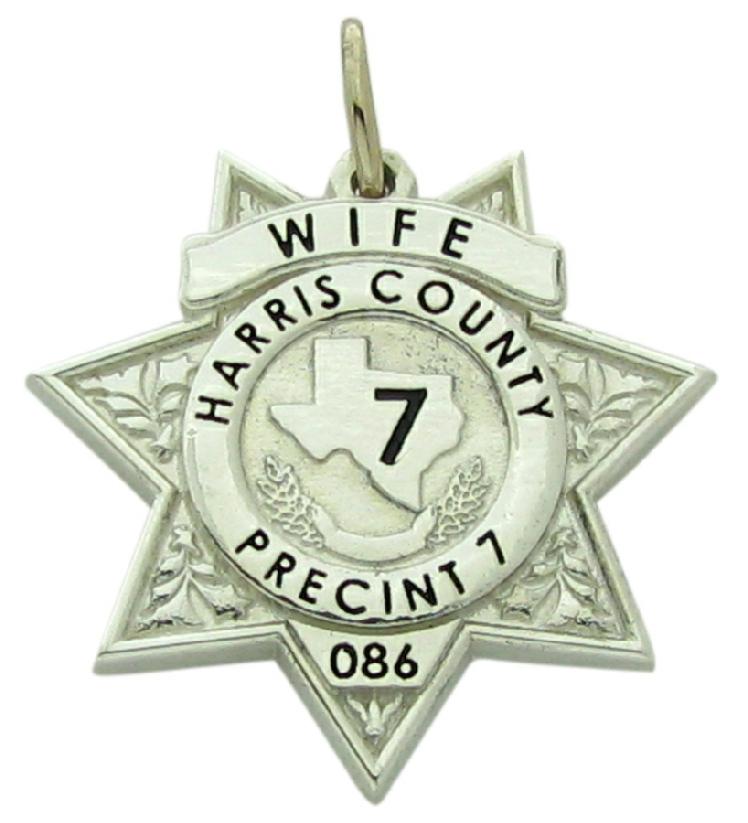 Custom Harris County Precinct 7 Constable badge pendant