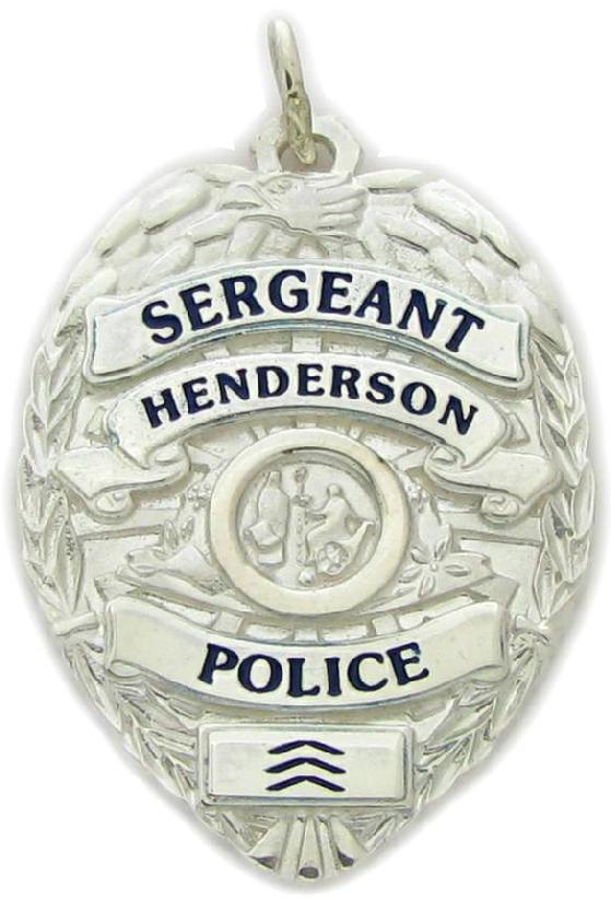 Henderson police sergeant badge charm sterling silver