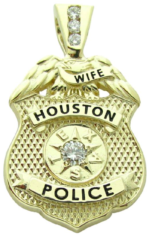 Custom Houston Police Supervisor badge pendant
