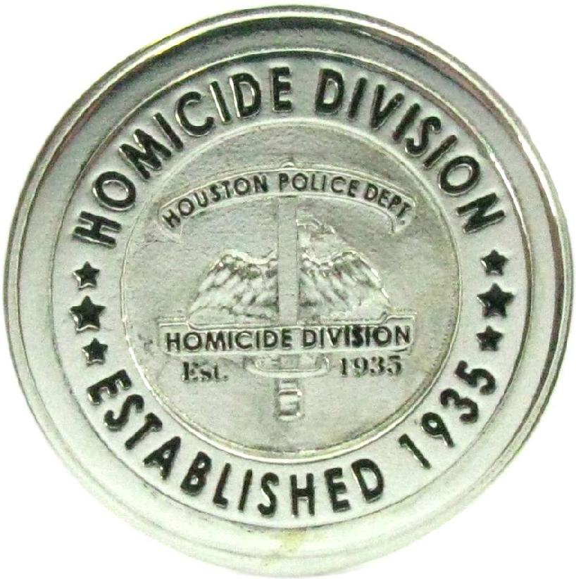 HPD Houston, Texas TX Police Homicide Division custom lapel pin in sterling silver