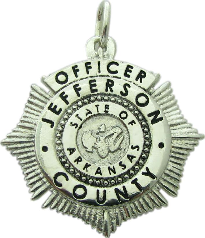 Jefferson County Sheriff's Deputy memorial badge pendant in sterling silver