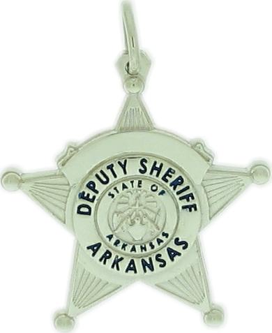 Johnson County, AR Sheriff's Deputy custom badge pendant in sterling silver