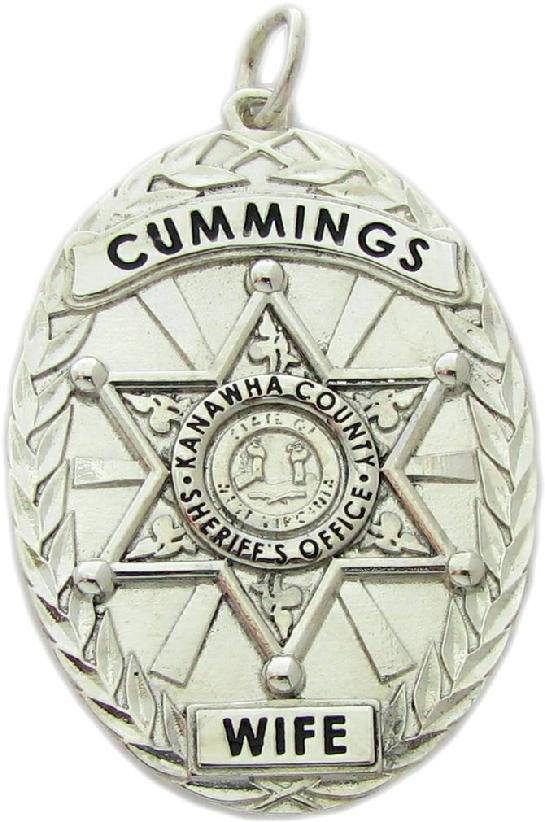 Kanawha Co., West Virginia WV Sheriff Deputy sterling silver badge charm