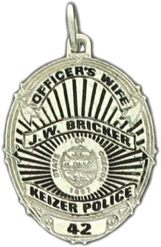 Keizer, Oregon OR Police Officer custom badge charm pendant
