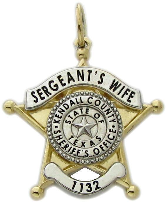 Kendall Co., Texas TX Sheriff Sergeant badge pendant 10k gold