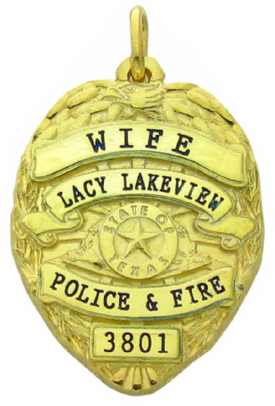 Custom Lacy Lakeview Police Officer badge pendant