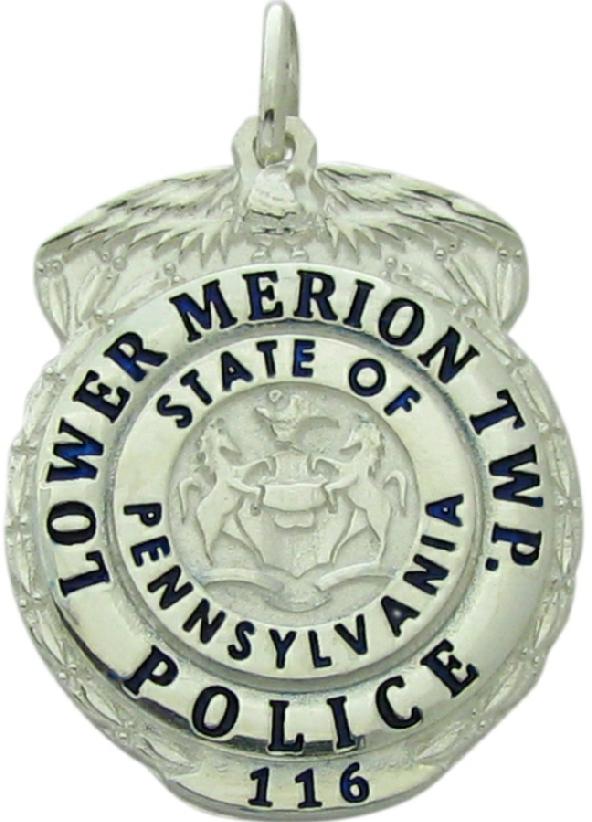 Custom Lower Merion Twp. Police Officer badge pendant
