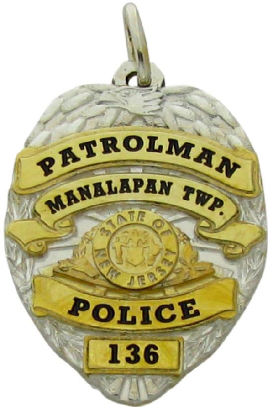 Manalapan Twp., NJ Police Officer badge pendant