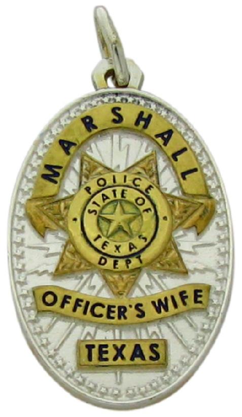 Custom Marshall Police Officer badge pendant