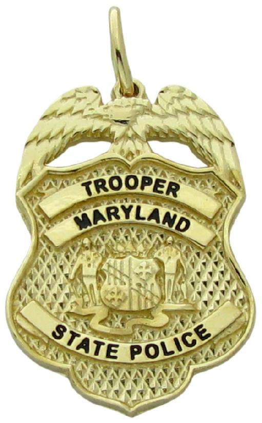Custom Maryland State Police Trooper badge pendant