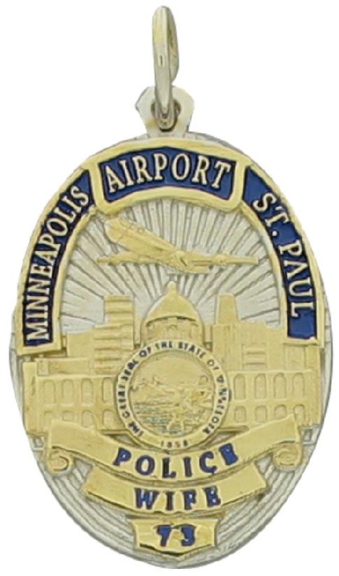 Custom Minneapolis St. Paul Airport Police Officer badge pendant