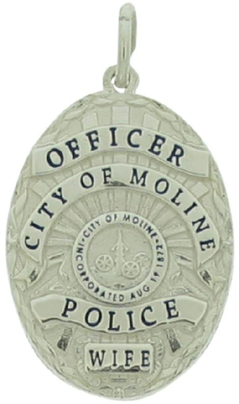 Custom Moline IL Police Officer badge pendant